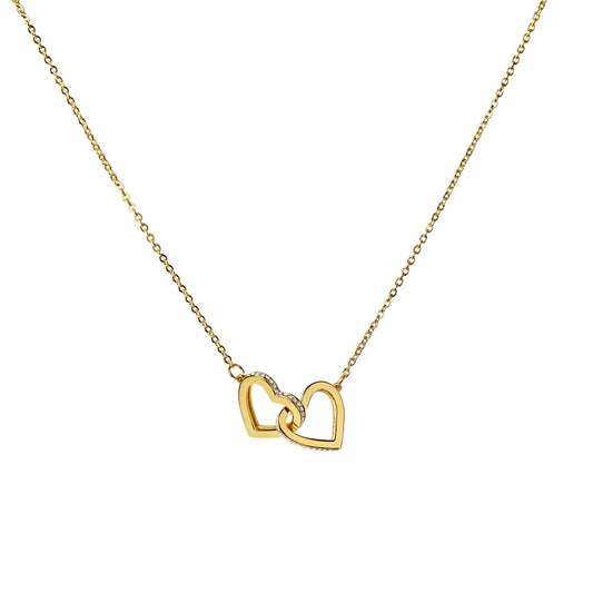 Interlocking Hearts Necklace ( 18k Gelbgold - Finish )